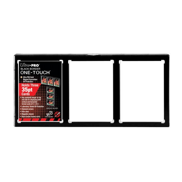 Ultra Pro ONE-TOUCH Magnetic Card Holder 3-Card Black Border (35pt)