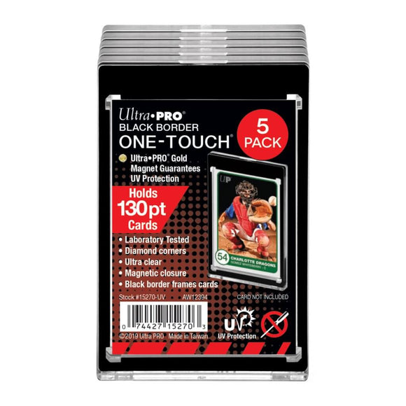 Ultra Pro ONE-TOUCH Magnetic Card Holder Black Border 130pt (5pack)