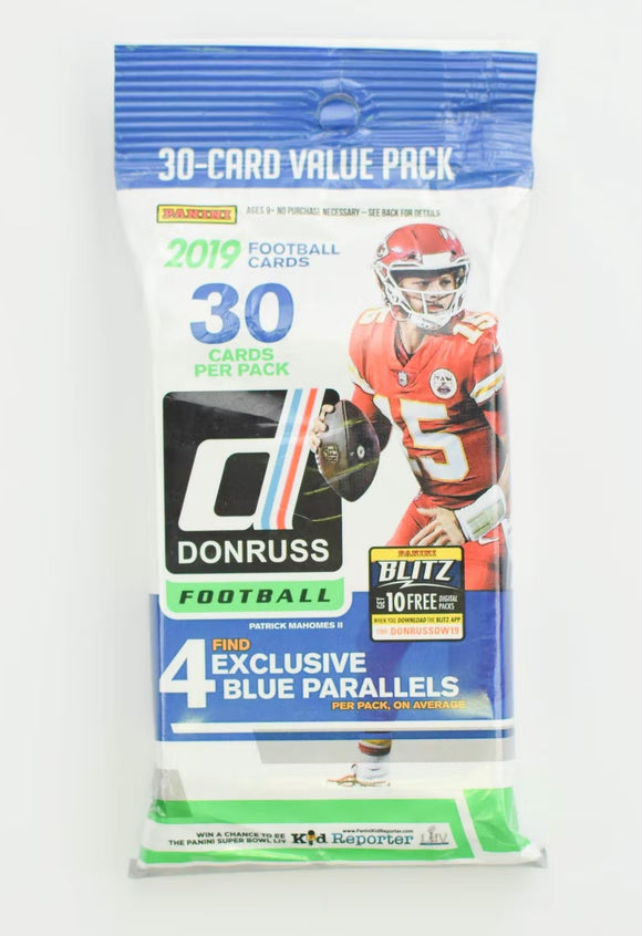 2019 Panini Donruss NFL Football - Cello/Fat/Value Pack
