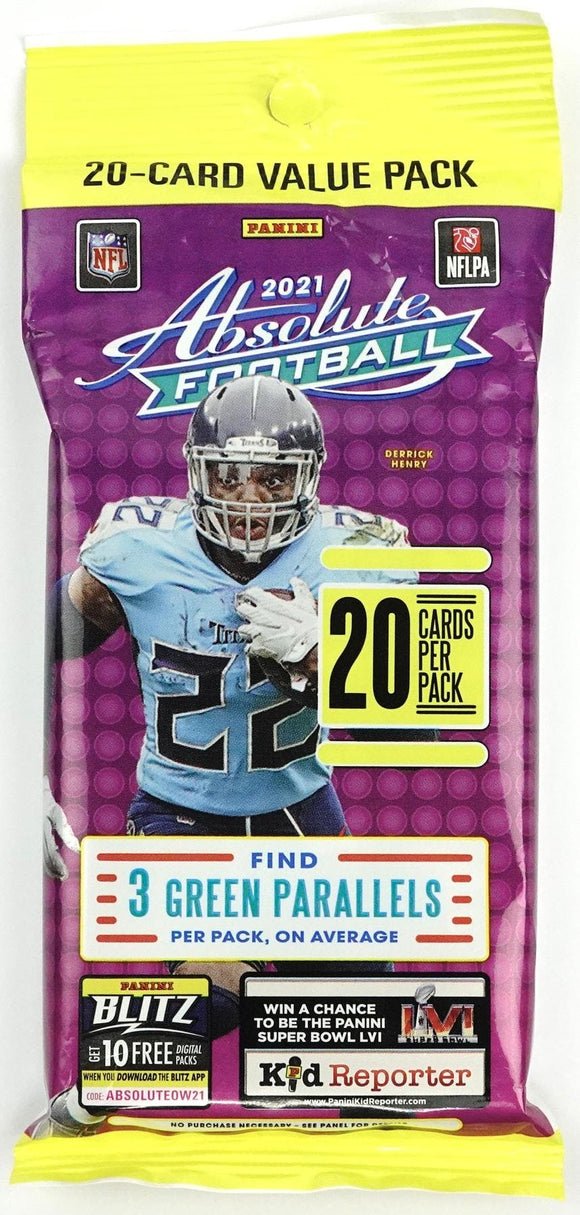 2021 Panini Absolute NFL Football - Cello/Fat/Value Pack