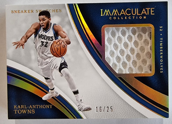 Karl Anthony Towns 16/25 - 2016-17 Panini Immaculate Sneaker Swatches #SS-KT