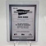 Zack Burdi - 2021 Topps 70 Years of Baseball Autographs RC #70YA-ZB