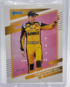 Christopher Bell /25 - 2022 Panini Donruss Racing PINK #83