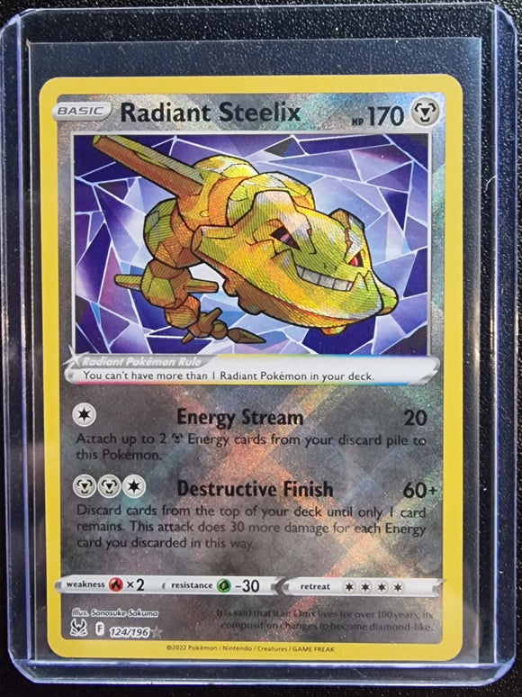 Radiant Steelix - Pokemon Lost Origin Holo Foil Radiant Rare #124/196