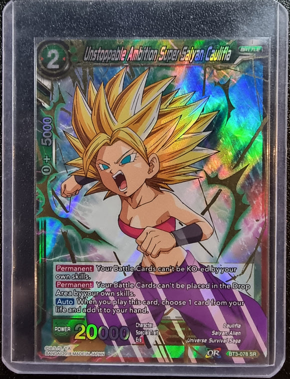 Unstoppable Ambition Super Saiyan Caulifla - Dragon Ball Cross Worlds Super Rare #BT3-078 SR