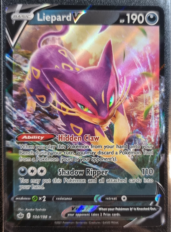 Liepard V - Pokemon Chilling Reign Holo Foil Ultra Rare #104/198