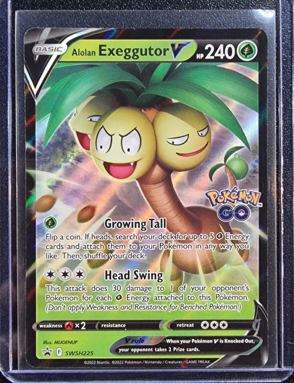 Alolan Exeggutor V - Pokemon GO Holo Foil Ultra Rare Black Star Promo #SWSH225