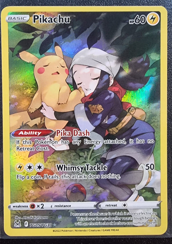 Pikachu - Pokemon Lost Origin FULL ART Trainer Gallery Holo Foil Ultra Rare #TG05/TG30