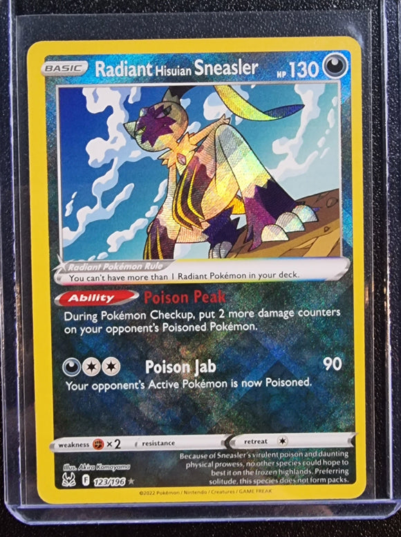 Radiant Hisuian Sneasler - Pokemon Lost Origin Holo Foil Radiant Rare #123/196