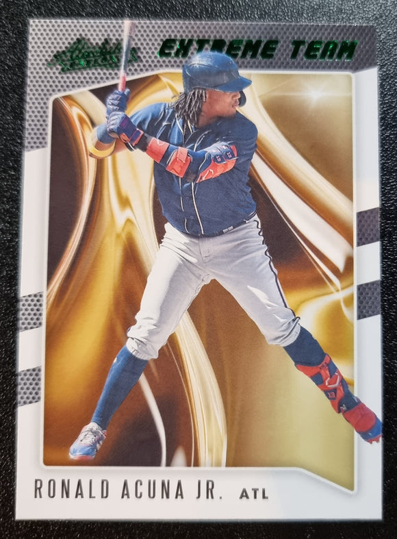 Ronald Acuna Jr. - 2021 Panini Absolute Extreme Team GREEN PARALLEL #ET-2
