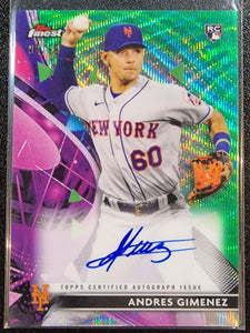 Andres Gimenez RC /99 - 2021 Topps Finest #FA-AG Finest Autographs Green Wave Refractor