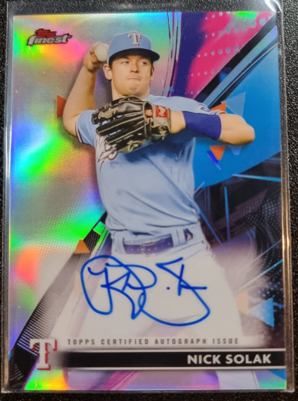 Nick Solak RC - 2021 Topps Finest #FA-NS Finest Autographs Refractor