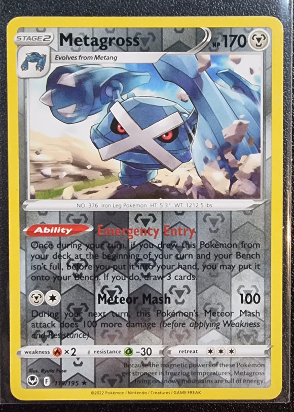 Metagross - Pokemon Silver Tempest Reverse Holo Foil Rare #119/195