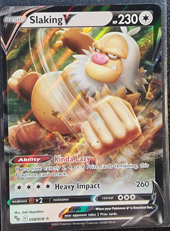 Slaking V - Pokemon GO Holo Foil Ultra Rare #058/078