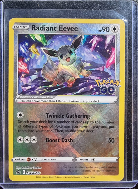 Radiant Eevee - Pokemon GO Holo Foil Radiant Rare Black Star Promo #SWSH230