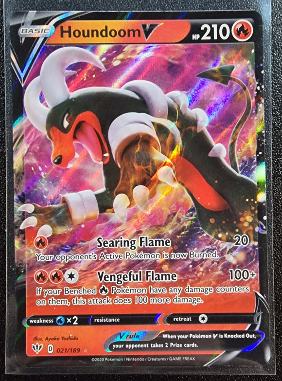 Houndoom V - Pokemon Darkness Ablaze Holo Foil Ultra Rare #021/189