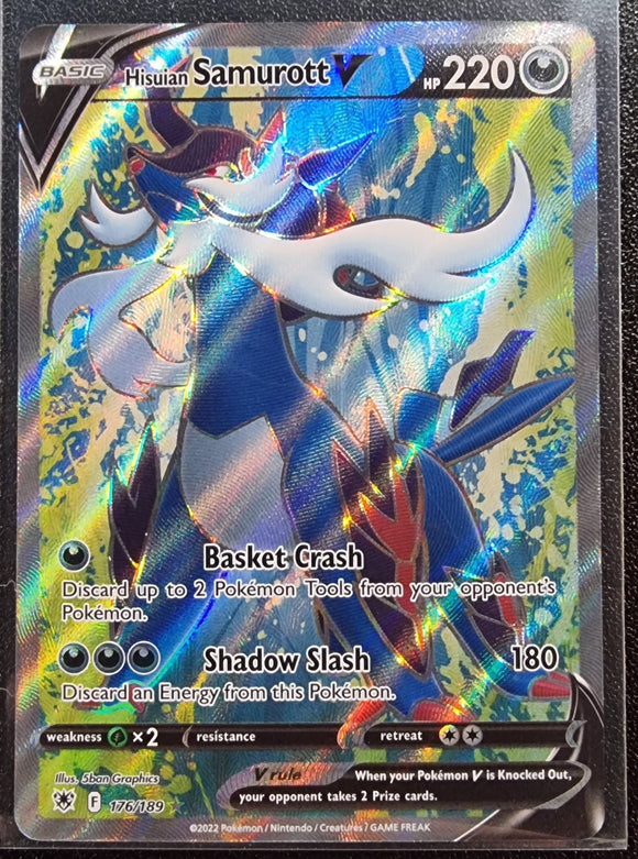 Hisuian Samurott V - Pokemon Astral Radiance FULL ART Holo Foil Ultra Rare #176/189