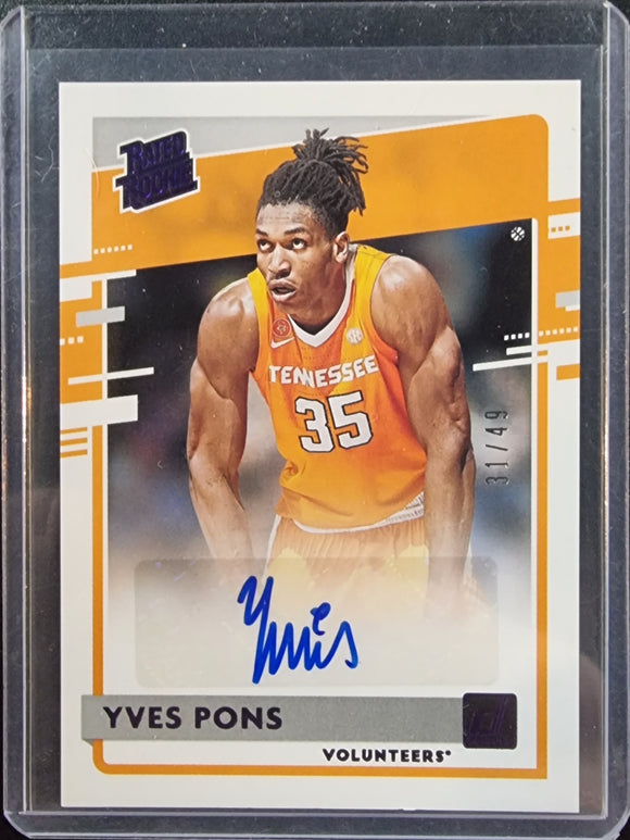 Yves Pons RC /49 - 2021 Panini Chronicles Draft Picks Donruss Rated Rookie Auto #RR-YPO