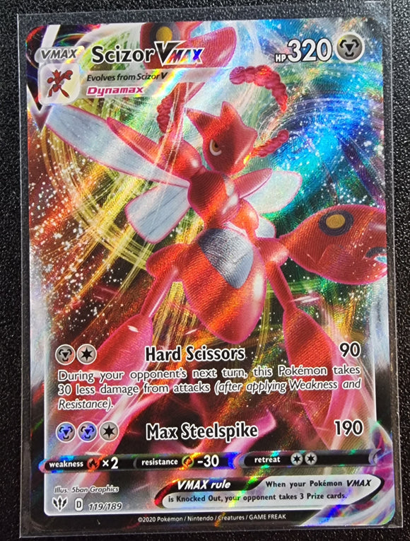 Scizor VMAX - Pokemon Darkness Ablaze Holo Ultra Rare #119/189