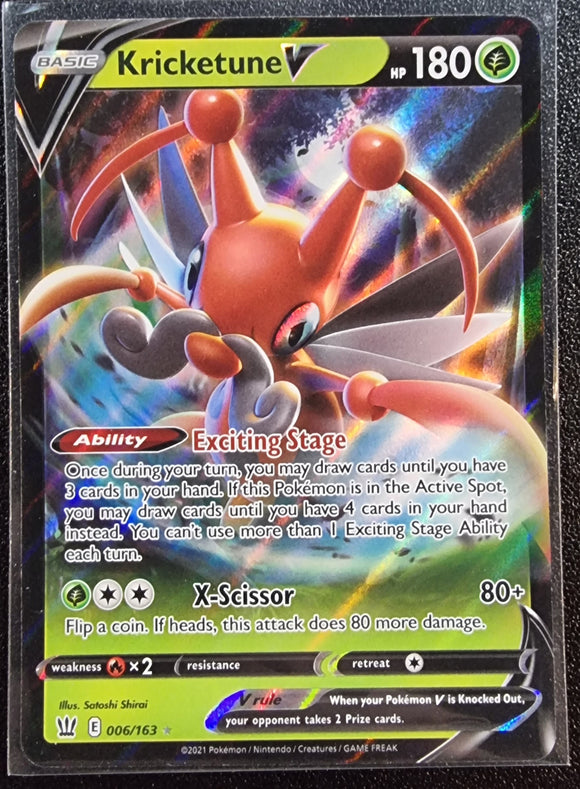 Kricketune V - Pokemon Battle Styles Holo Foil Ultra Rare #006/163