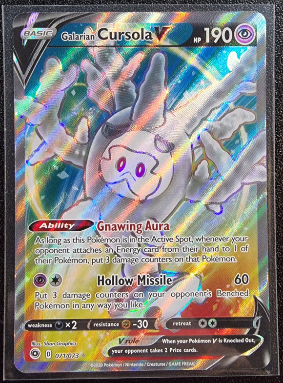 Galarian Cursola V - Pokemon Champion's Path FULL ART Holo Ultra Rare #071/073