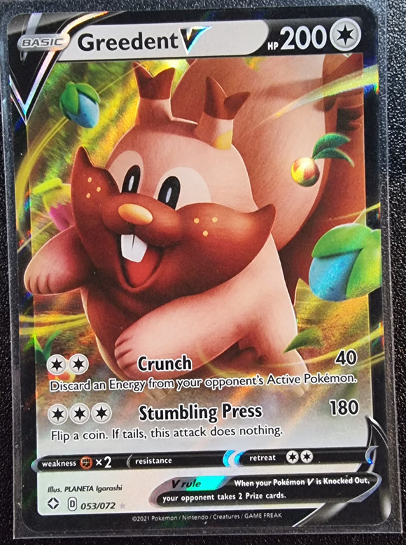 Greedent V - Pokemon Shining Fates Holo Foil Ultra Rare #053/072