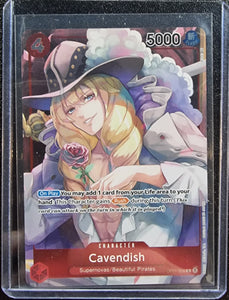 Cavendish OP01-008 C One Piece TCG Romance Dawn English Box Topper Alt Art Foil