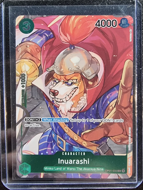 Inuarashi OP01-034 C One Piece TCG Romance Dawn English Box Topper Alt Art Foil