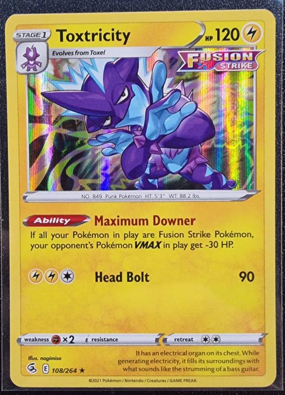 Toxtricity - Pokemon Fusion Strike Holo Foil Rare #108/264