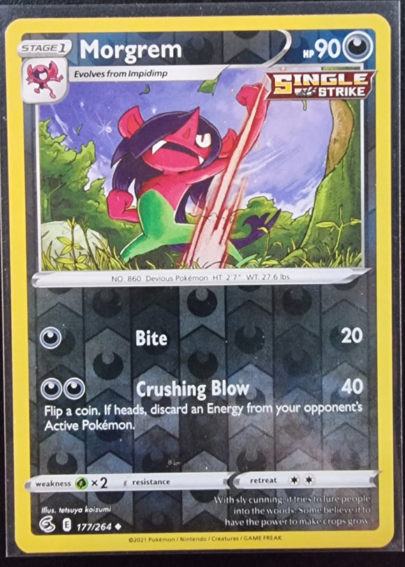 Morgrem - Pokemon Fusion Strike Reverse Holo Foil Uncommon #177/264
