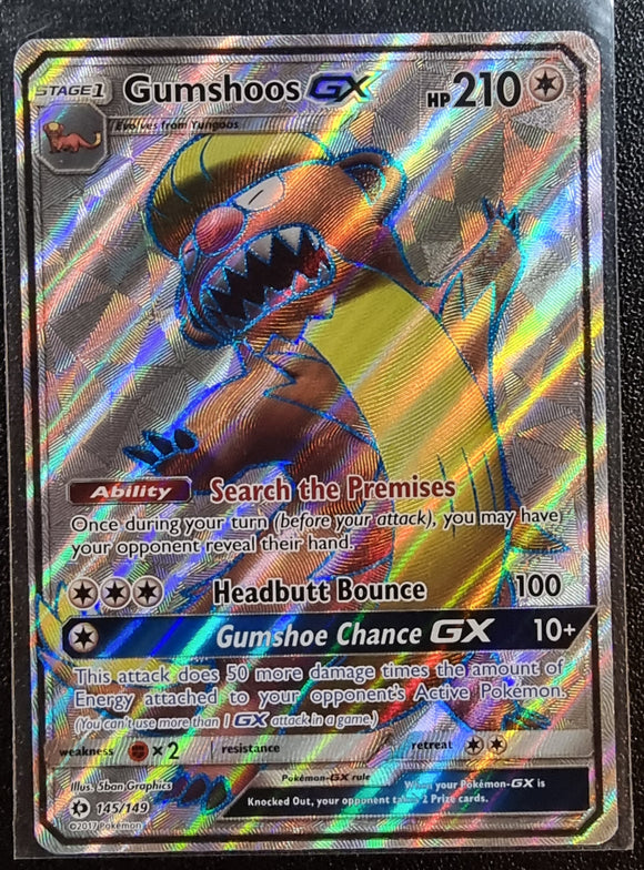 Gumshoos GX - Pokemon Sun & Moon FulL ART Holo Foil Ultra Rare #145/149