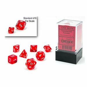CHX 20374 Translucent Mini-Polyhedral Red/White 7-Die Set