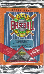 1992 Upper Deck (Low #) MLB Baseball cards - Hobby Pack