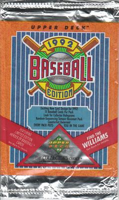 1992 Upper Deck (Low #) MLB Baseball cards - Hobby Pack