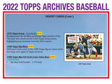 2022 Topps Archives MLB Baseball - Blaster Box