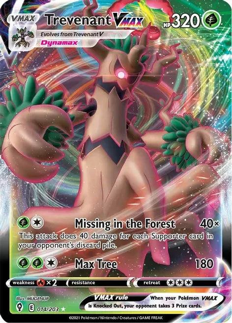 Trevenant VMAX - Pokemon Evolving Skies Holo Foil Ultra Rare #014/203
