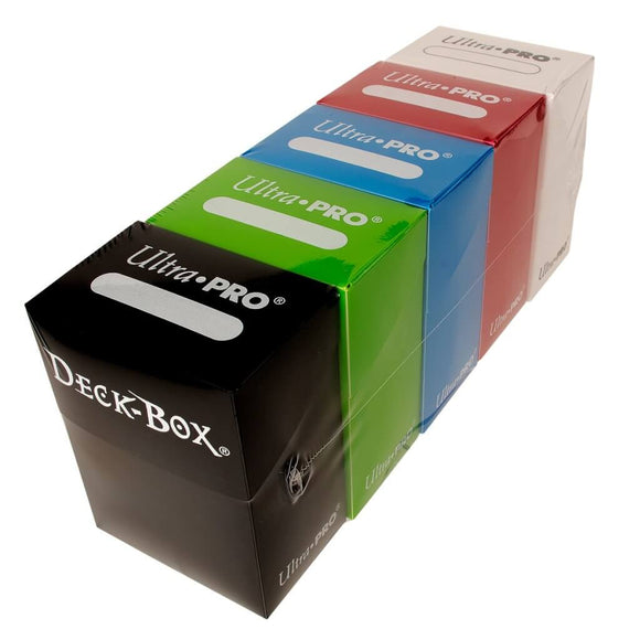 Ultra Pro Deck Box (80ct) - 5 Pack Bundle (Red, Blue, Green, Black, White)