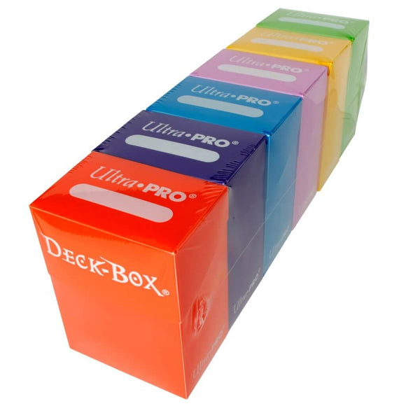 Ultra Pro Deck Box (80ct) - 6 Pack Bundle (Orange, Purple, Blue, Pink, Yellow, Green)