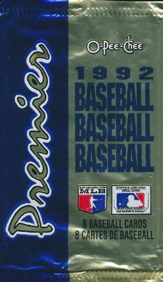 1992 O-Pee-Chee Premier MLB Baseball - Retail Pack