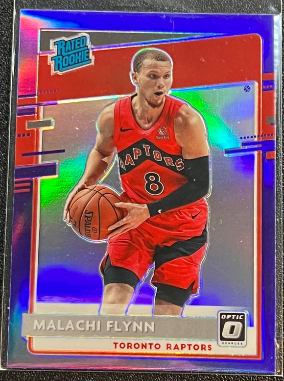 Malachi Flynn RC- 2020-21 Panini Donruss Optic Basketball RATED ROOKIE PURPLE #179