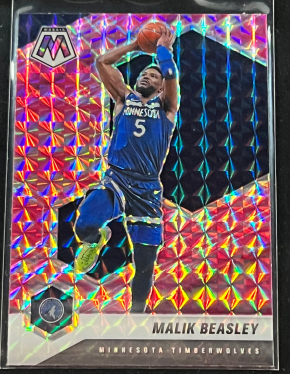 2020-21 Panini NBA Hoops Malik Beasley TEAL JERSEY NUMBER! #5/70! T-Wolves