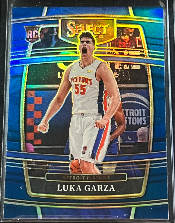 Luka Garza RC - 2021-22 Panini Select Basketball CONCOURSE BLUE PRIZM #22