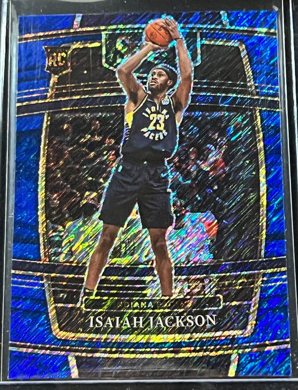 Isaiah Jackson RC - 2021-22 Panini Select Basketball CONCOURSE BLUE SHIMMER #55