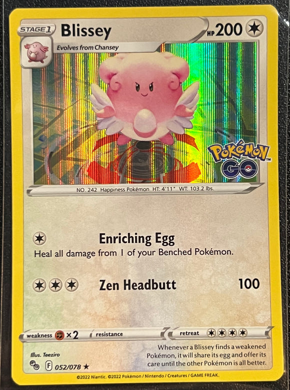 Blissey - Pokemon GO Holo Foil Rare #052/078