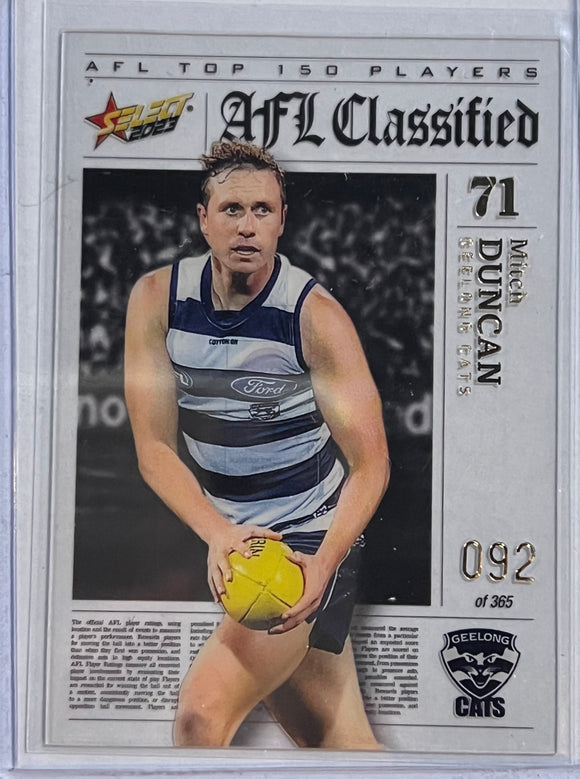 Mitch Duncan - 2023 Select Footy Stars AFL - AFL CLASSIFIED 71 #092/365