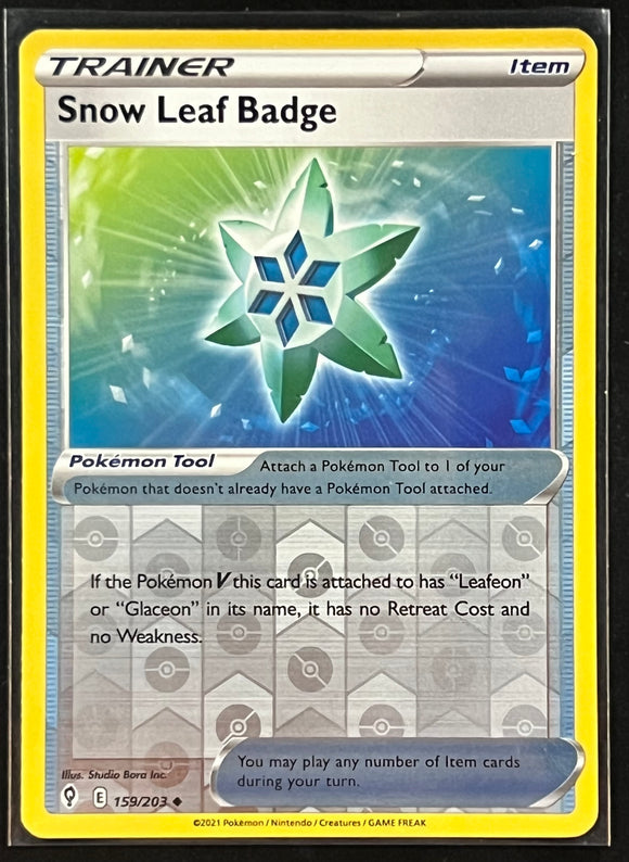 Snow Leaf Badge - Pokemon Evolving Skies Reverse Holo #159/203