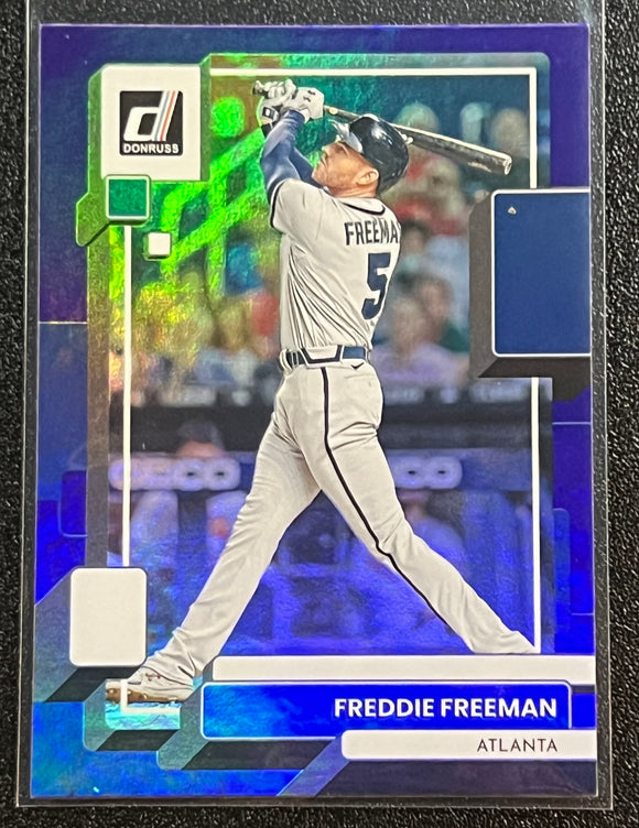 Freddie Freeman - 2022 Panini Donruss Baseball PURPLE PARALLEL #129 - Braves