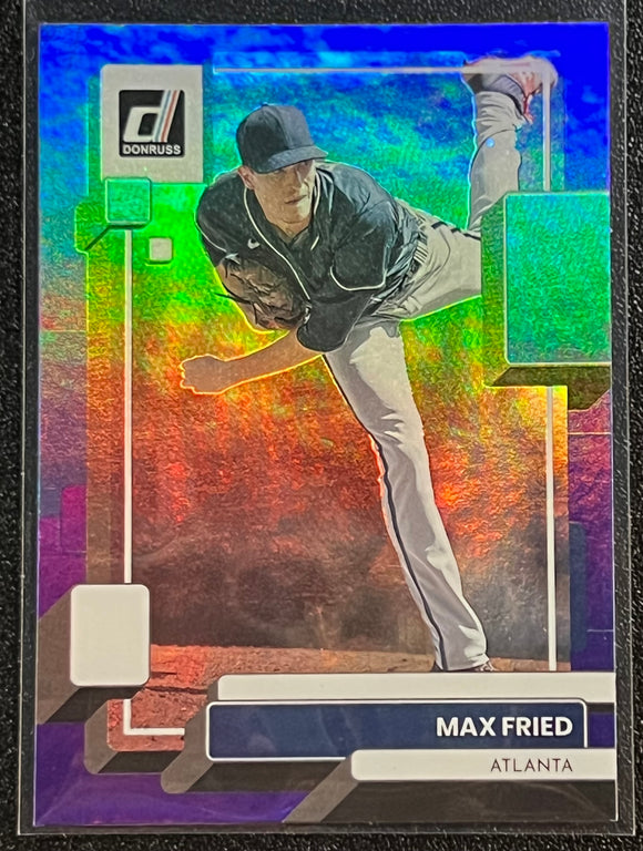 Max Fried - 2022 Panini Donruss Baseball PURPLE PARALLEL #122 - Braves