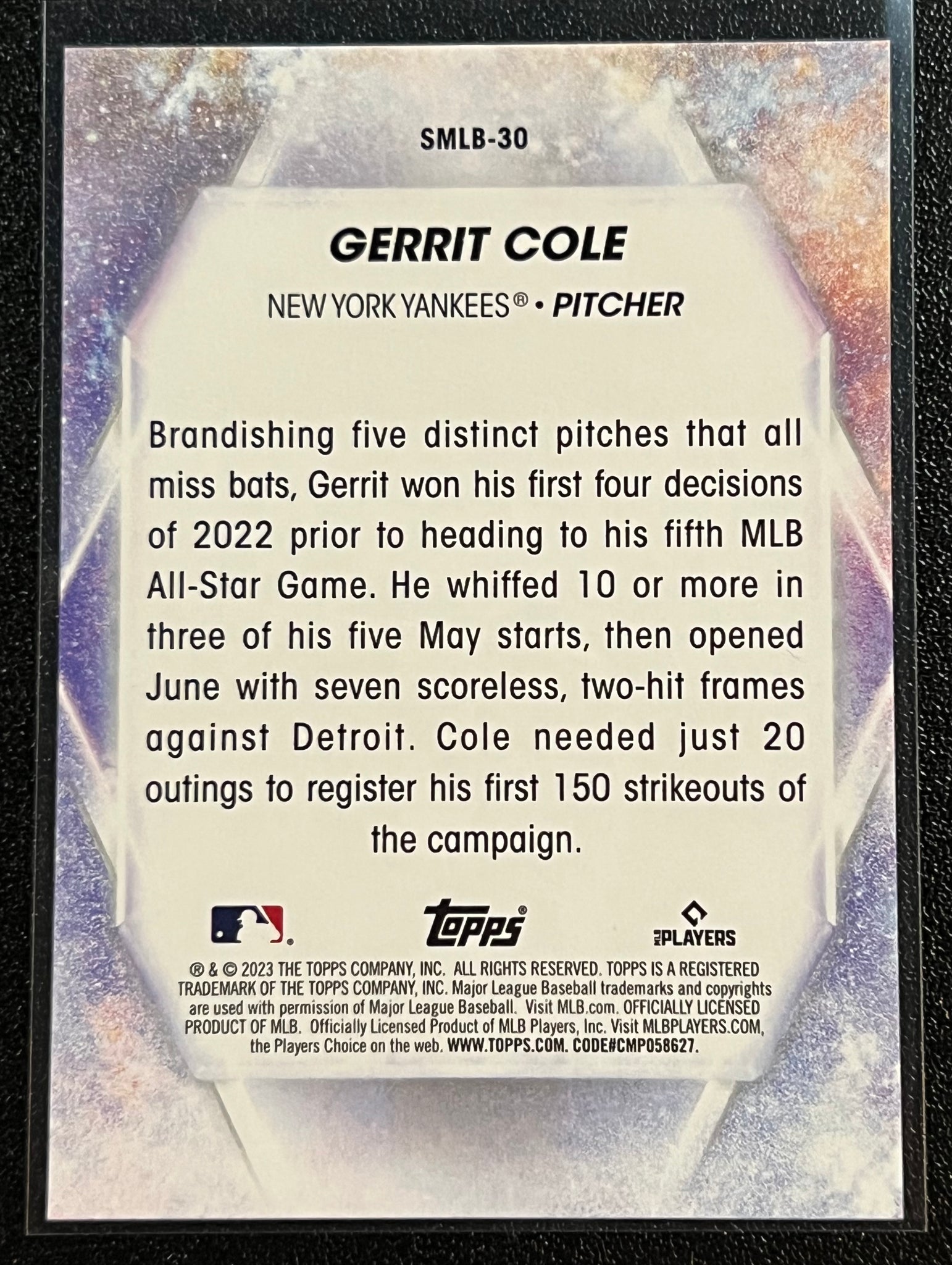 2023 Topps Stars of the MLB #SMLB30 Gerrit Cole - NM-MT - The Dugout  Sportscards & Comics