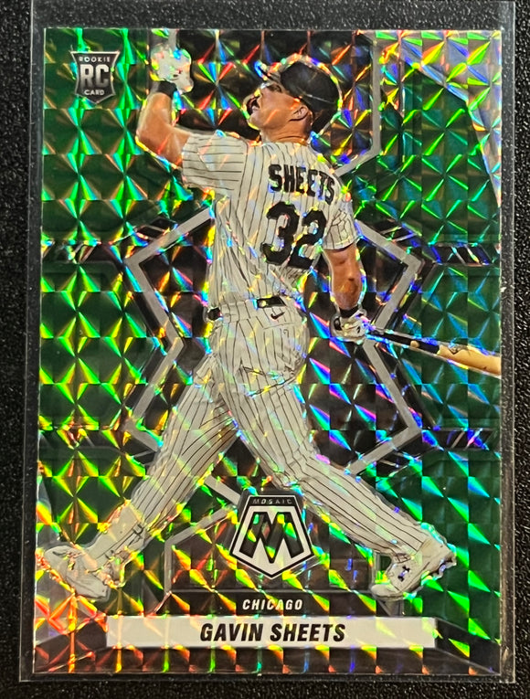 Gavin Sheets RC - 2022 Panini Mosaic Baseball GREEN RC #212